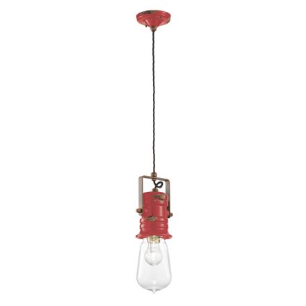 Industrieel design hanglamp in ijzer, glas en keramiek - Urban Viadurini