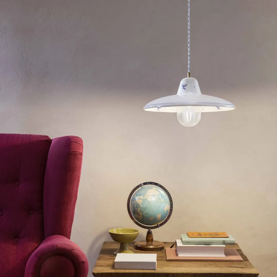 Hanglamp in Artisan Keramiek Vintage Handdecoraties - Como Viadurini