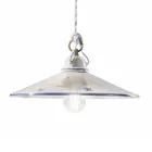 Hanglamp in handbeschilderd keramiek en ijzer 3 maten - Asti Viadurini