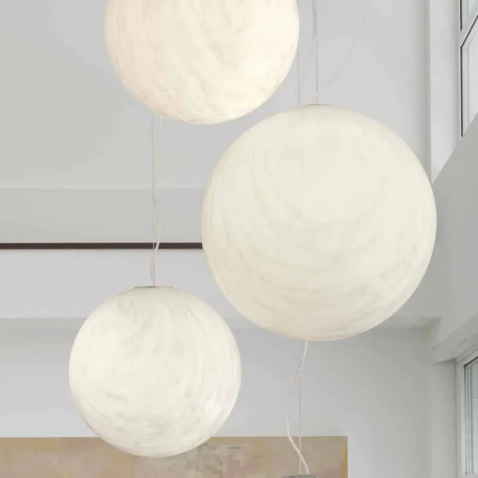 Slide Minerale polyethyleen hanglamp gemaakt in Italië Viadurini