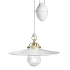 Ups en Down hanglamp in ijzer en glanzend keramiek 2 maten - Asti Viadurini