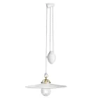 Ups en Down hanglamp in ijzer en glanzend keramiek 2 maten - Asti Viadurini