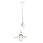 Ups en Down hanglamp in ijzer en glanzend keramiek 2 maten - Asti Viadurini