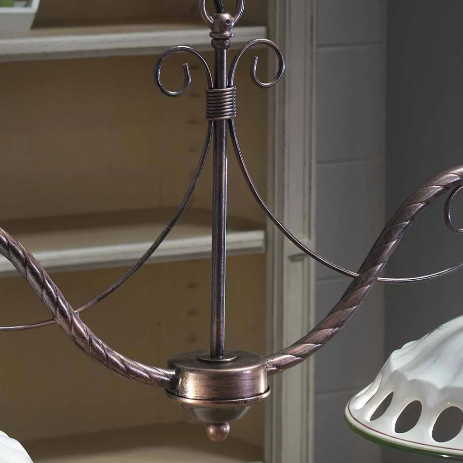 Hanglamp 2-lichts in handgemaakt keramiek met Passanastri - Napels Viadurini