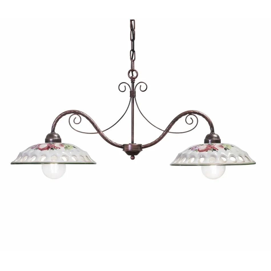 Hanglamp 2-lichts in handgemaakt keramiek met Passanastri - Napels Viadurini