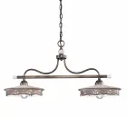 Vintage Hanglamp 2 Lichts in Handgemaakt Ijzer Keramiek - Alessandria Viadurini