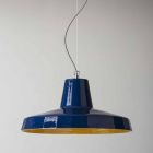 Hanglamp 42 cm in messing en Toscaanse majolica Rossi - Toscot Viadurini