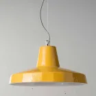 Hanglamp 42 cm in messing en Toscaanse majolica Rossi - Toscot Viadurini