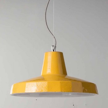 Hanglamp 42 cm in messing en Toscaanse majolica Rossi - Toscot