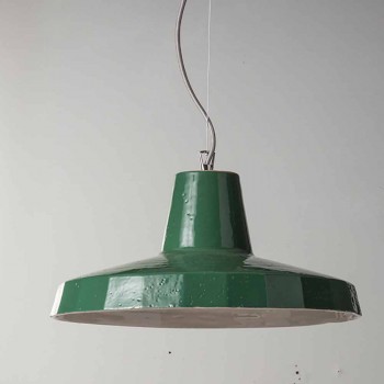 Hanglamp 42 cm in messing en Toscaanse majolica Rossi - Toscot