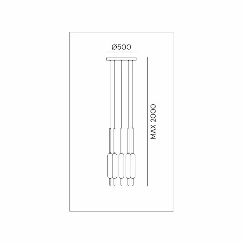 Pendellamp met 1, 3 of 6 lampen in messing modern design - Typha van Il Fanale Viadurini