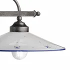 Hanglamp met 2 lampjes in handbeschilderd keramiek en ijzerdesign - Asti Viadurini