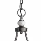 Hanglamp met 2 lampjes in handbeschilderd keramiek en ijzerdesign - Asti Viadurini