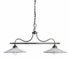 Hanglamp met 2 lampjes in handbeschilderd keramiek en ijzerdesign - Asti Viadurini