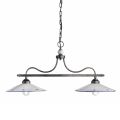 Hanglamp met 2 lampjes in handbeschilderd keramiek en ijzerdesign - Asti