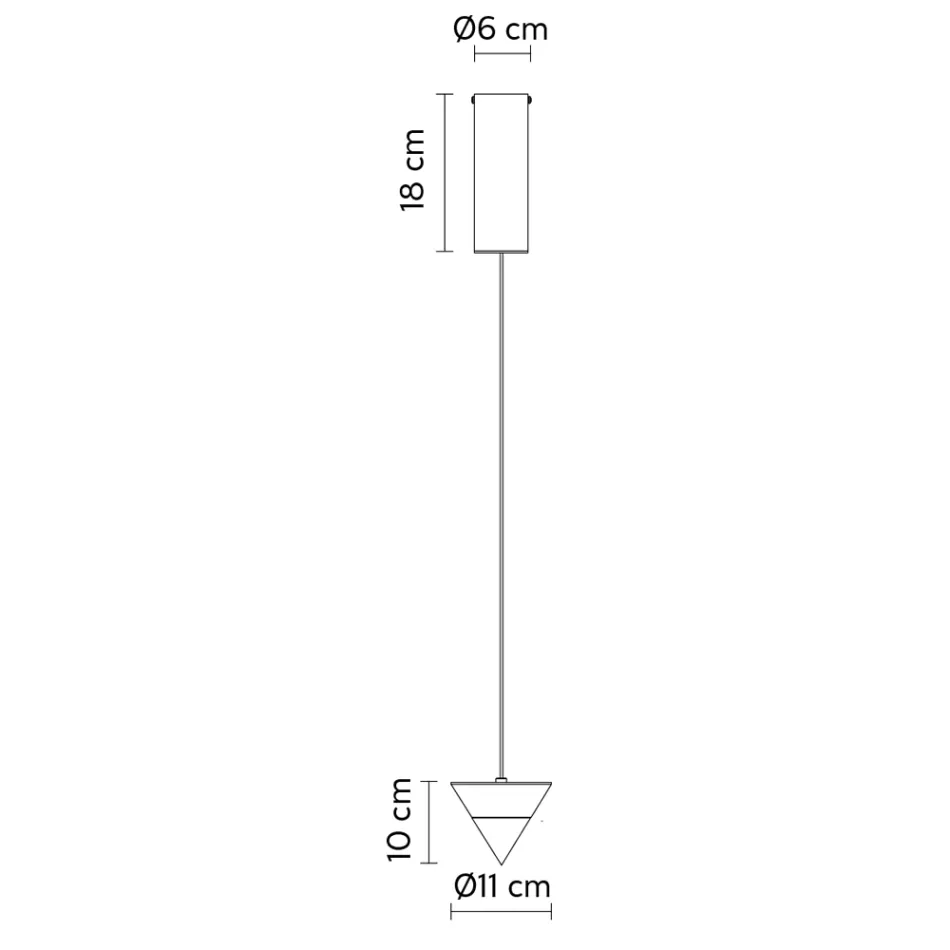 Pendellamp in zwart aluminiumdraad en grote designkegel - Mercado Viadurini