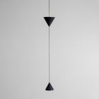 Hangende draadlamp in zwart aluminium en dubbel kegelvormig ontwerp - Mercado Viadurini