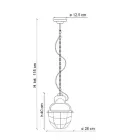 Handgemaakte hanglamp van ijzer en keramiek met raster - Industrial Viadurini