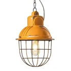 Handgemaakte hanglamp van ijzer en keramiek met raster - Industrial Viadurini