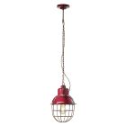 Handgemaakte hanglamp van ijzer en keramiek met raster - Industrial Viadurini