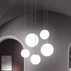 Handgemaakte hanglamp in geblazen wit Venetië-glas - Snow Viadurini