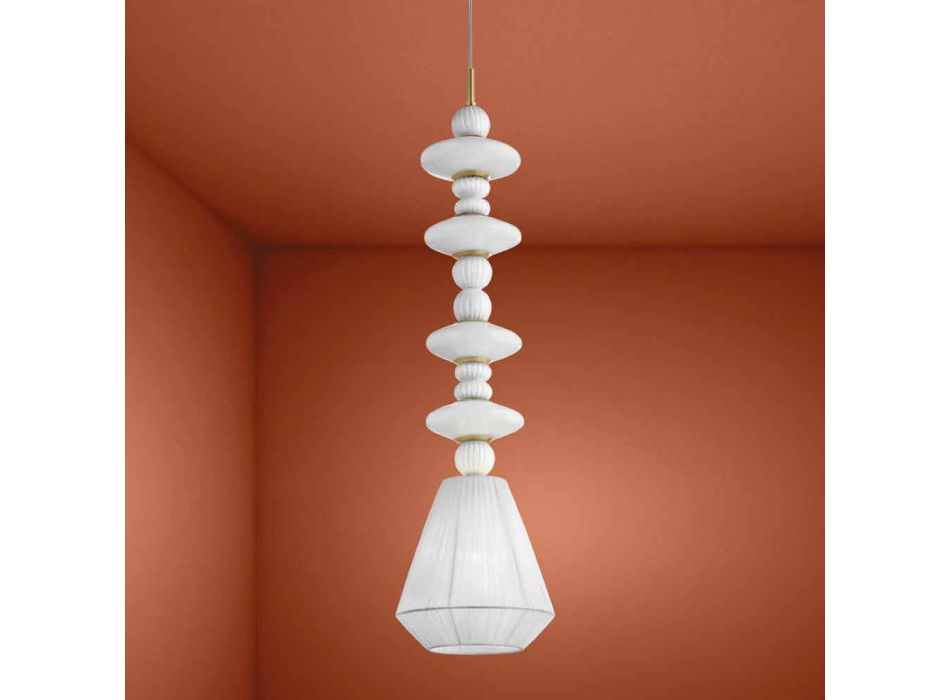Handgemaakte Venetiaanse glazen hanglamp, gemaakt in Italië - Amilia Viadurini