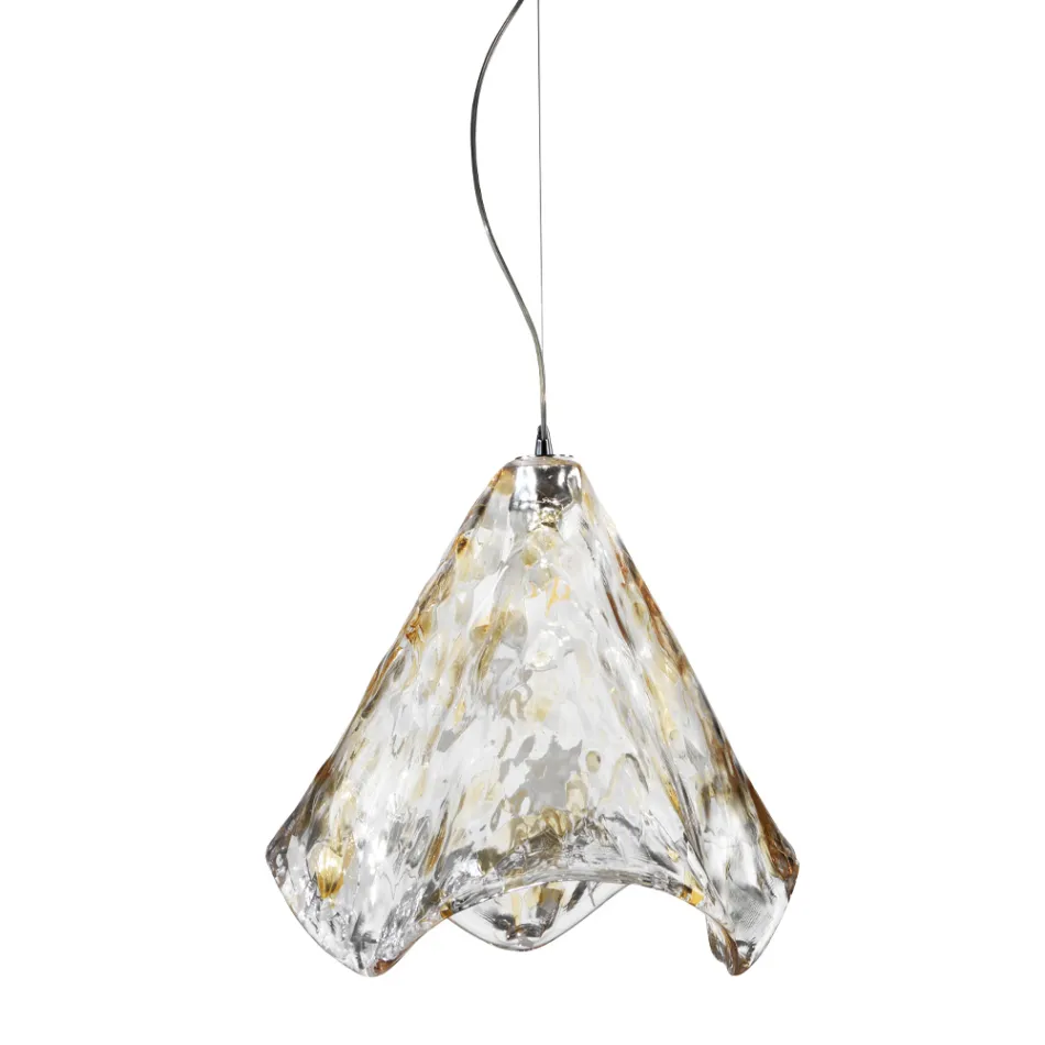 Handgemaakte hanglamp in geblazen Venetiaans glas 35 46 cm - Mary Viadurini