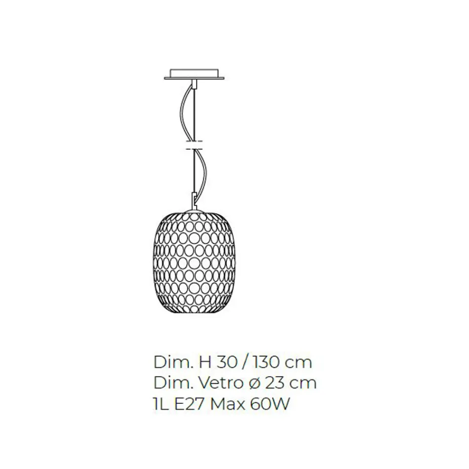 Handgemaakte hanglamp in geblazen Venetiaans glas - Cloe Balloton Viadurini