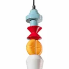 Gele of groene retro keramische hanglamp gemaakt in Italië - Ferroluce Lariat Viadurini