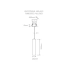 Pendelinbouwlamp in wit of zwart aluminium, 2 stuks - Rebolla Viadurini
