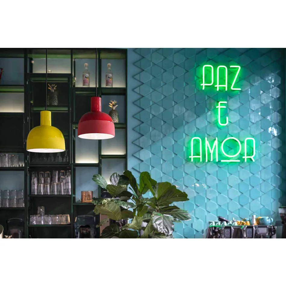 Hanglamp in retrostijl in keramiek gemaakt in Italië - Ferroluce Caxixi Viadurini