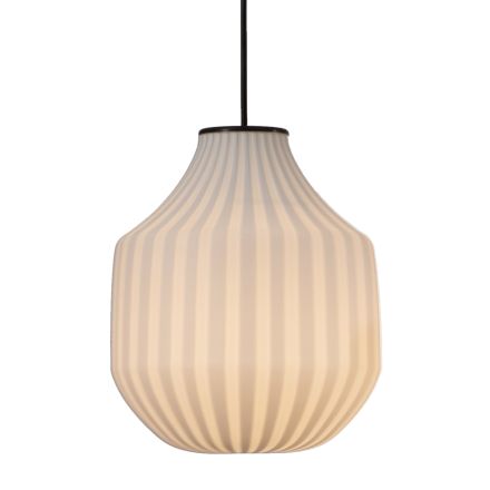 Ronde design hanglamp in wit filigraan glas - Caravan Viadurini