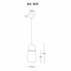 Vintage design hanglamp in messing en glas - Aldo Bernardi Guinguette Viadurini