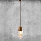 Vintage design hanglamp in messing en glas - Aldo Bernardi Guinguette Viadurini