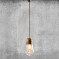 Vintage design hanglamp in messing en glas - Aldo Bernardi Guinguette