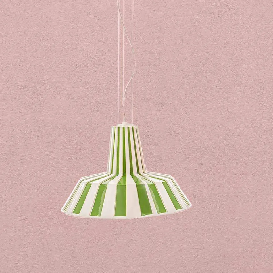 Hanglamp in keramisch gestreept design - Budin Viadurini
