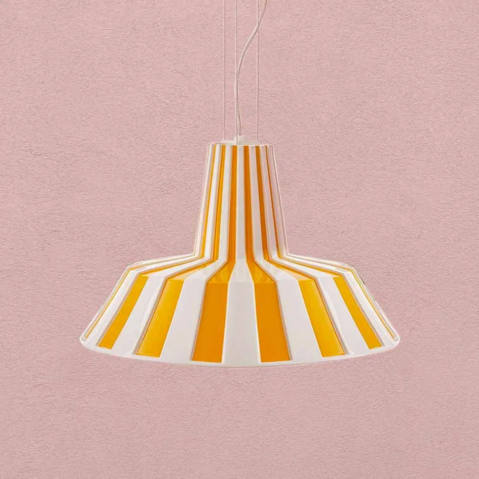 Hanglamp in keramisch gestreept design - Budin Viadurini