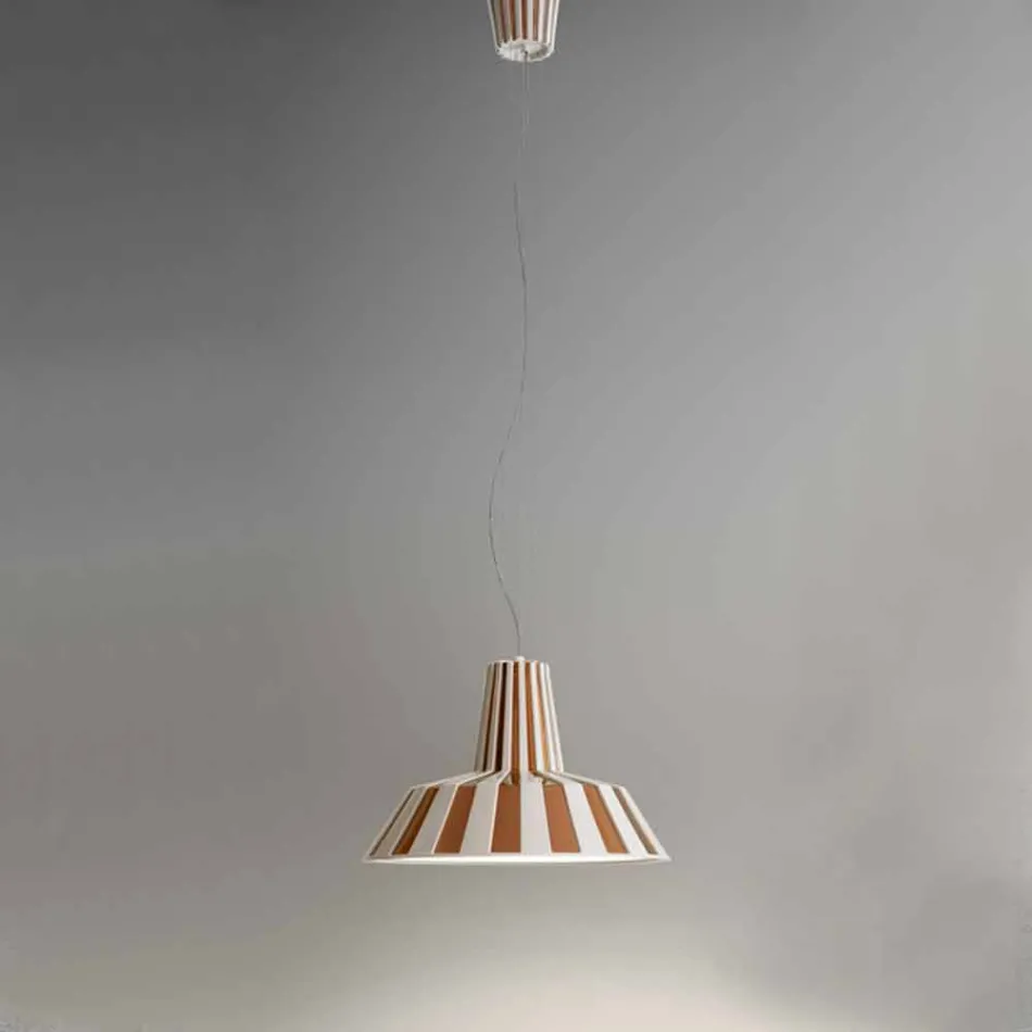 Hanglamp in keramisch gestreept design - Budin Viadurini