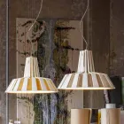 Hanglamp in keramisch gestreept design - Budin Viadurini
