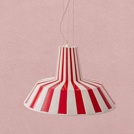Hanglamp in keramisch gestreept design - Budin Viadurini