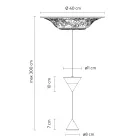 Design pendellamp in wit gips en zwart aluminium 2 kegels - Tesera Viadurini