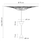 Design pendellamp in wit gips en zwart aluminium 2 kegels - Tesera Viadurini