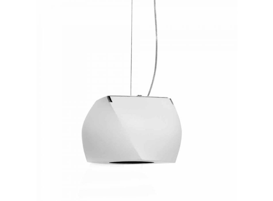 Design hanglamp in metaal en witte hars gemaakt in Italië - Peking Viadurini