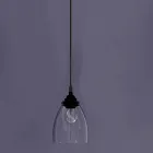 Design hanglamp in metaal en transparant glas Made in Italy - Clizia Viadurini