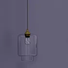 Design hanglamp in metaal en transparant glas Made in Italy - Clizia Viadurini