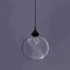 Design hanglamp in metaal en transparant glas Made in Italy - Clizia Viadurini