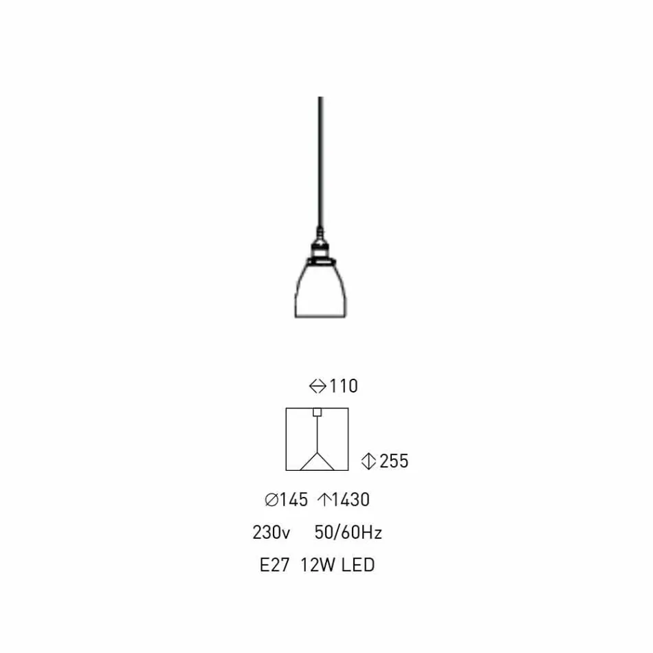 Design hanglamp in metaal en transparant glas Made in Italy - Clizia Viadurini