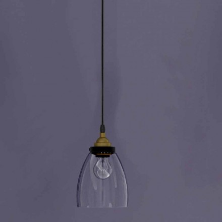 Design hanglamp in metaal en transparant glas Made in Italy - Clizia Viadurini
