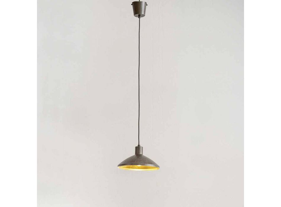 Hanglamp in antiek staal diameter 310 mm - Materia Aldo Bernardi Viadurini