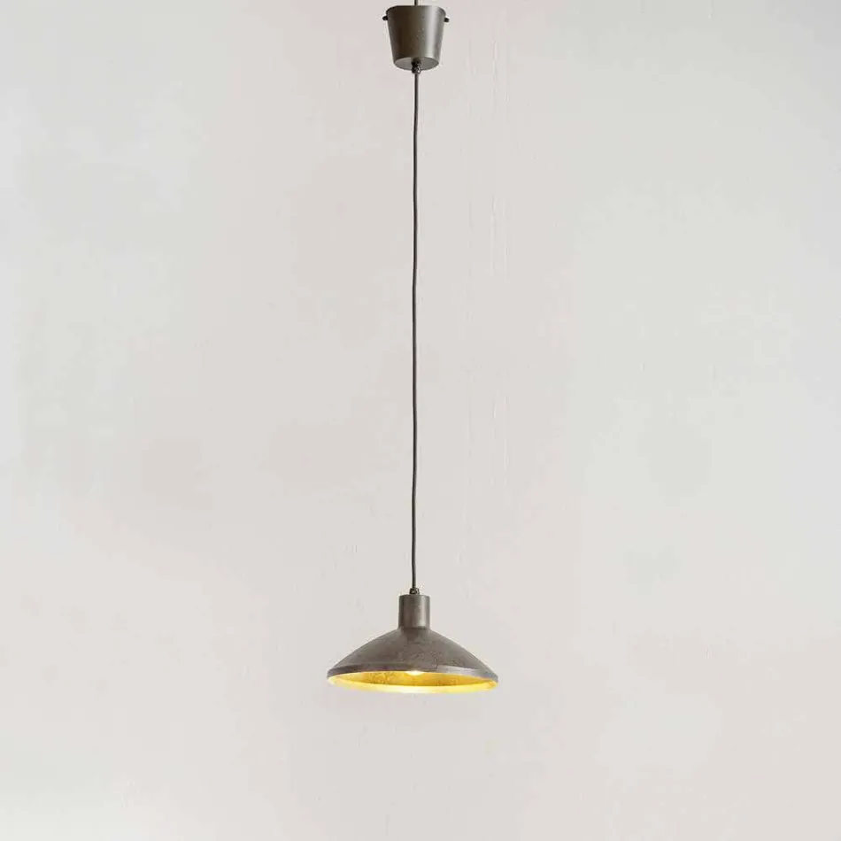 Hanglamp in antiek staal diameter 310 mm - Materia Aldo Bernardi Viadurini